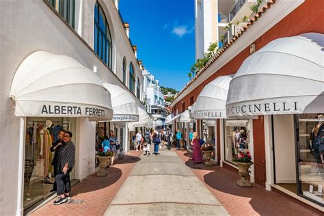 Luxury Shopping in Capri, Italy .